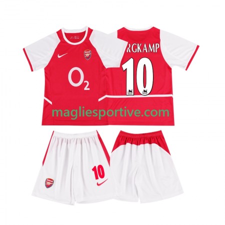 Completo Calcio Arsenal BERGKAMP 10 2003 Retro Bambino Divisa Prima 2002